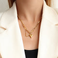 Heart Shape Titanium Steel Necklace Set