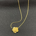 Rose Flower Pendant Titanium Steel Adjustable Necklace