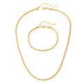 Gold necklace hemp rope