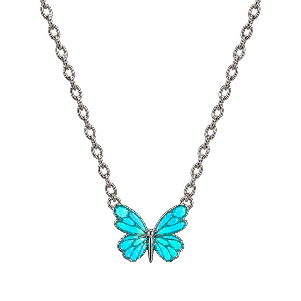 Luminous Butterfly Adjustable Necklace and Bracelet Set