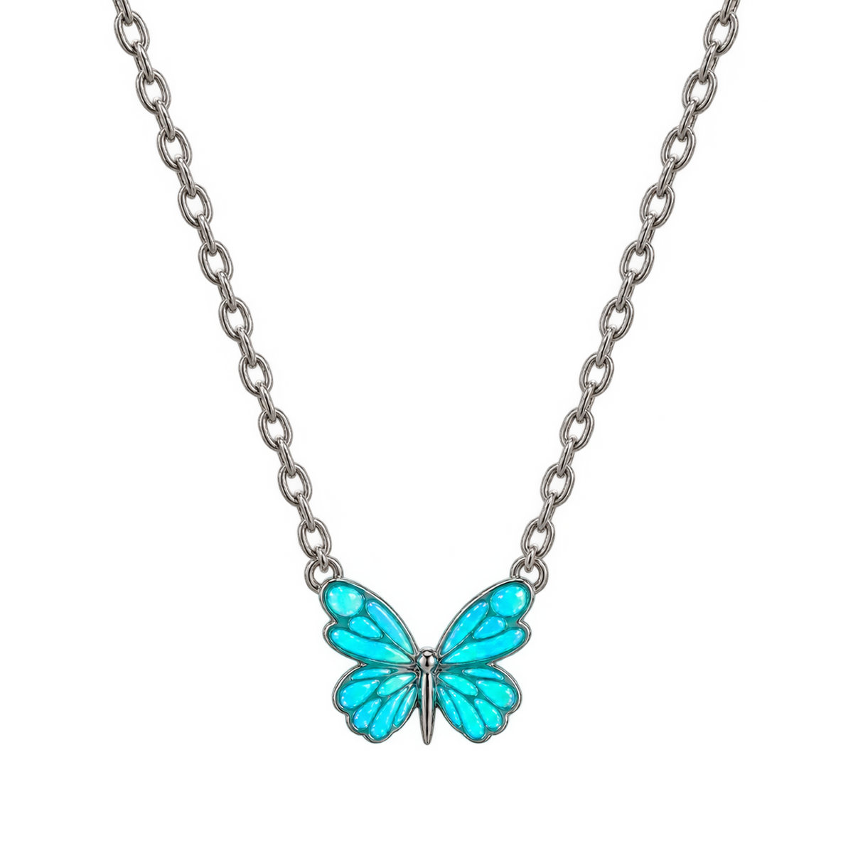 Luminous Butterfly Adjustable Necklace and Bracelet Set