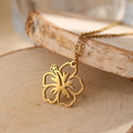 Hollow Flower Pendant Titanium Steel Necklace