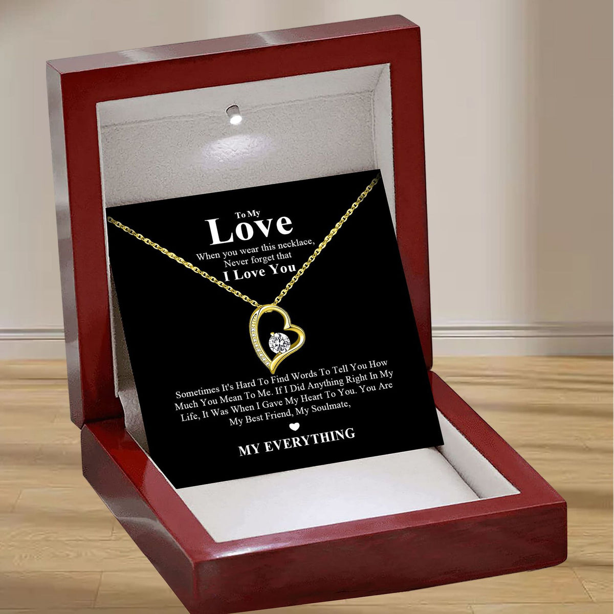 Zircon Heart Pendant Necklace