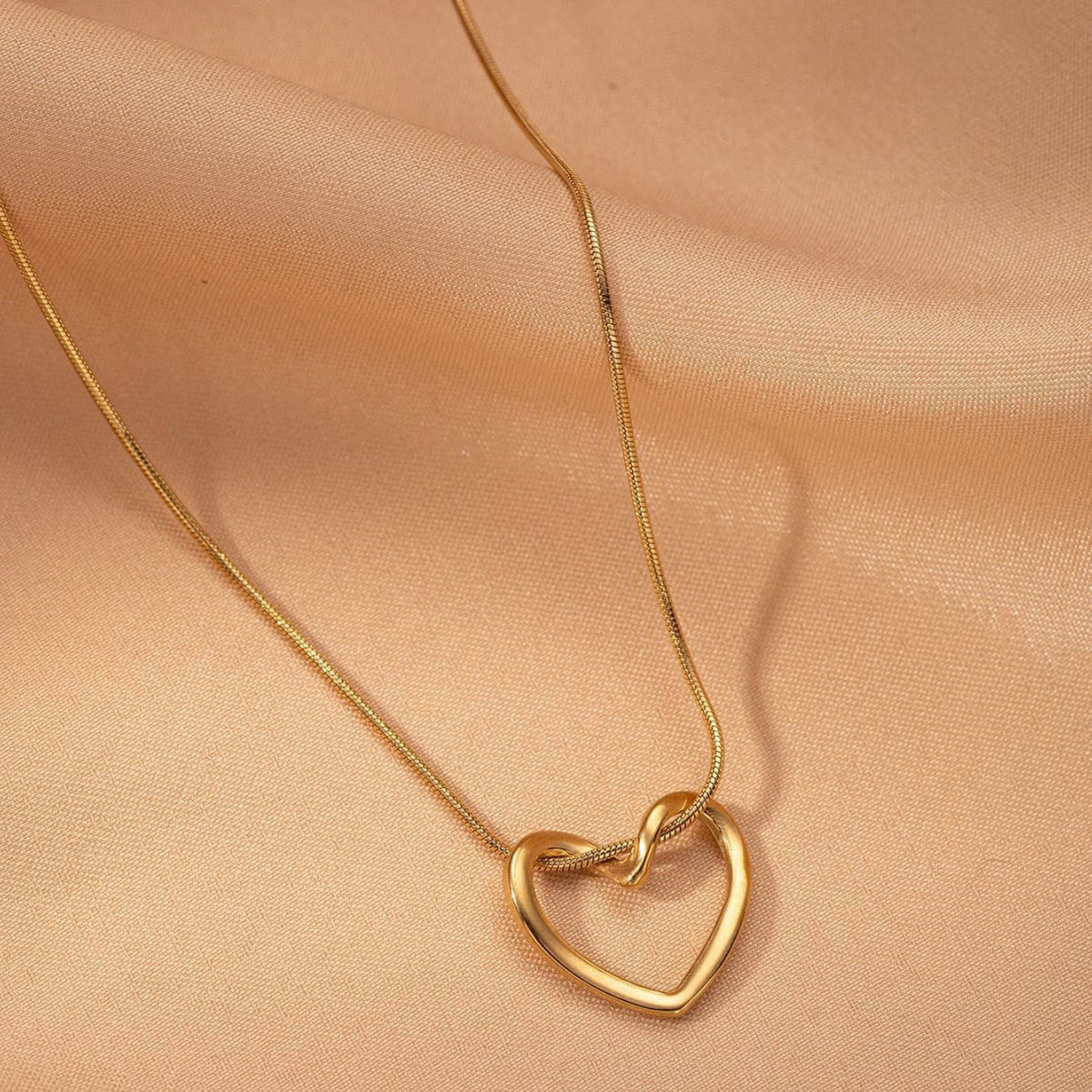 Heart Titanium Steel Necklace Irregular Pendant Jewelry