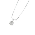 Oval White Agate Sterling Silver Necklace