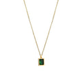 Geometric Emerald Pendant Titanium Steel Necklace