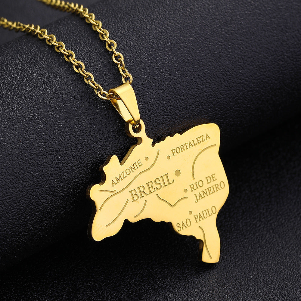 Brazil oil drop pendant necklace