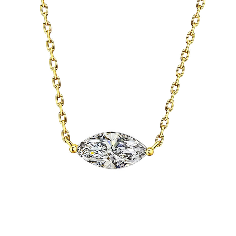 S925 Silver Marquise Moissanite Necklace
