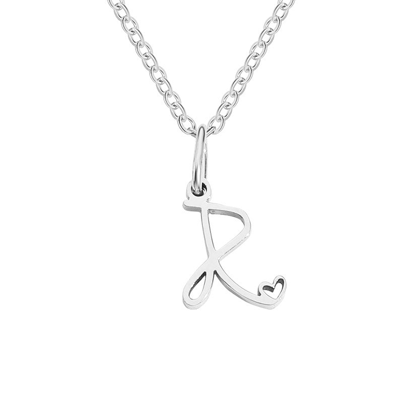 Alphabet Letter Stainless Steel Necklace