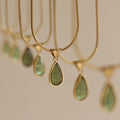 Vintage Titanium Steel Water Drop Pendant Necklace