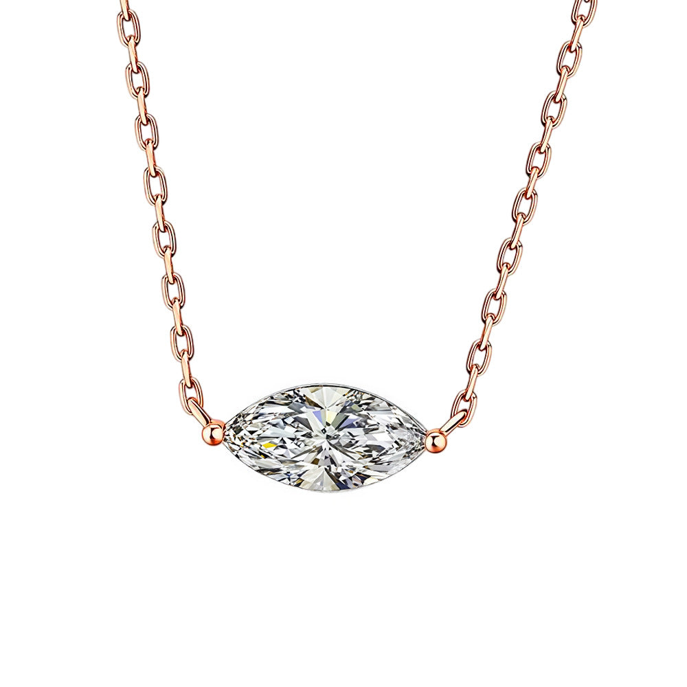 S925 Silver Marquise Moissanite Necklace
