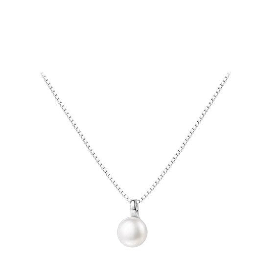 Freshwater Pearl Necklace with Geometric Pendant