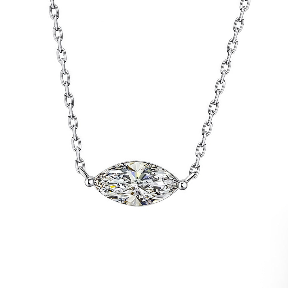 S925 Silver Marquise Moissanite Necklace