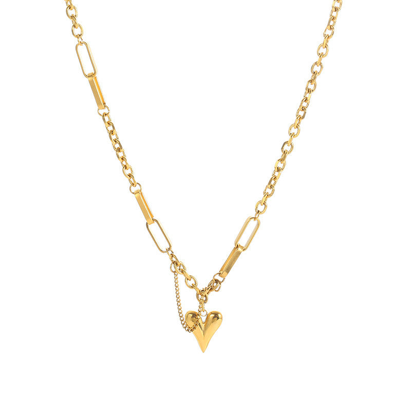 Heart Shape Titanium Steel Necklace Set