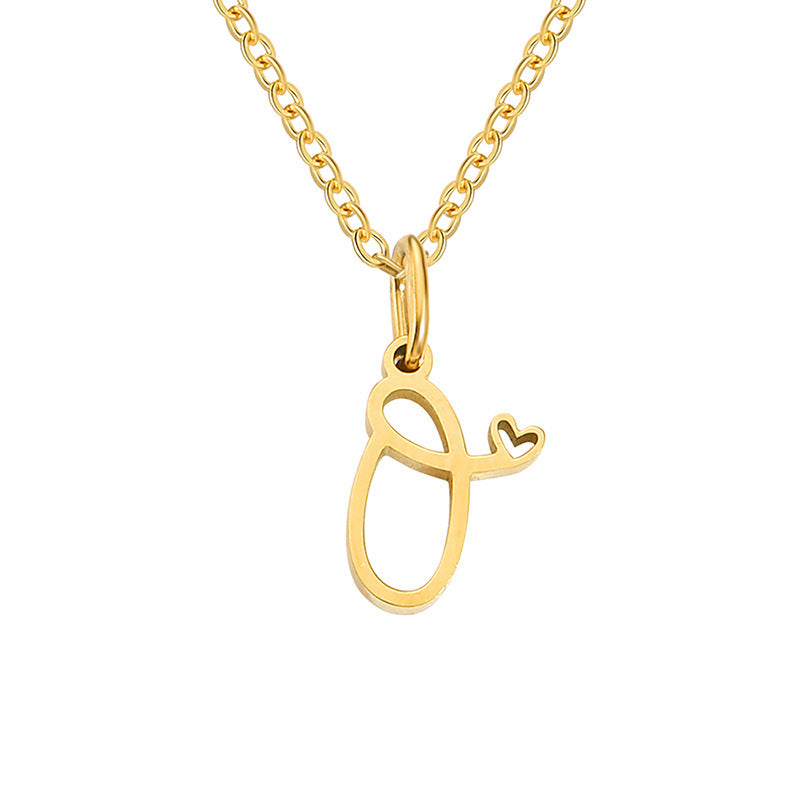 Alphabet Letter Stainless Steel Necklace