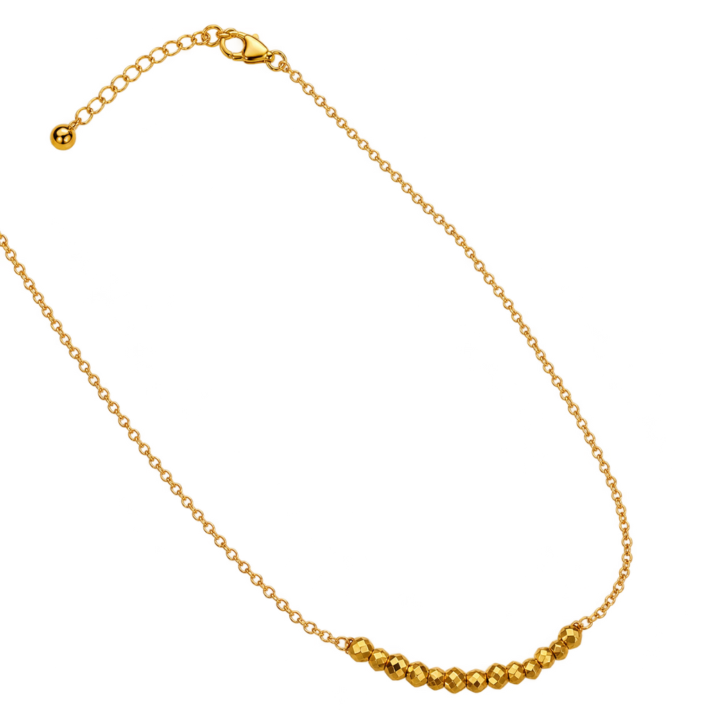 Geometric Electroplated Bead Necklace