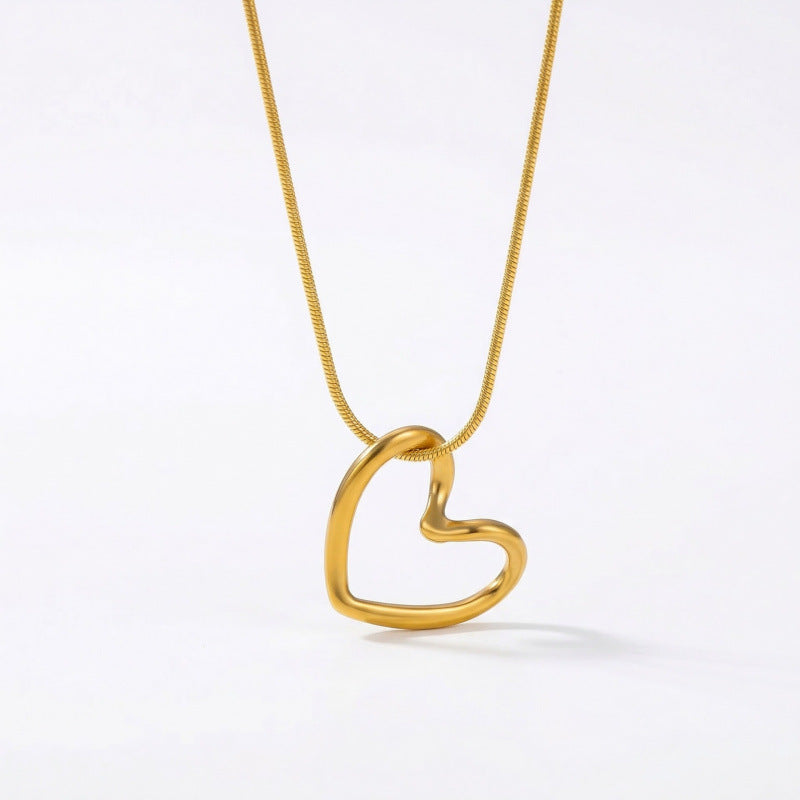 Heart Titanium Steel Necklace Irregular Pendant Jewelry