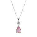 925 Sterling Silver Powder Diamond Teardrop Necklace