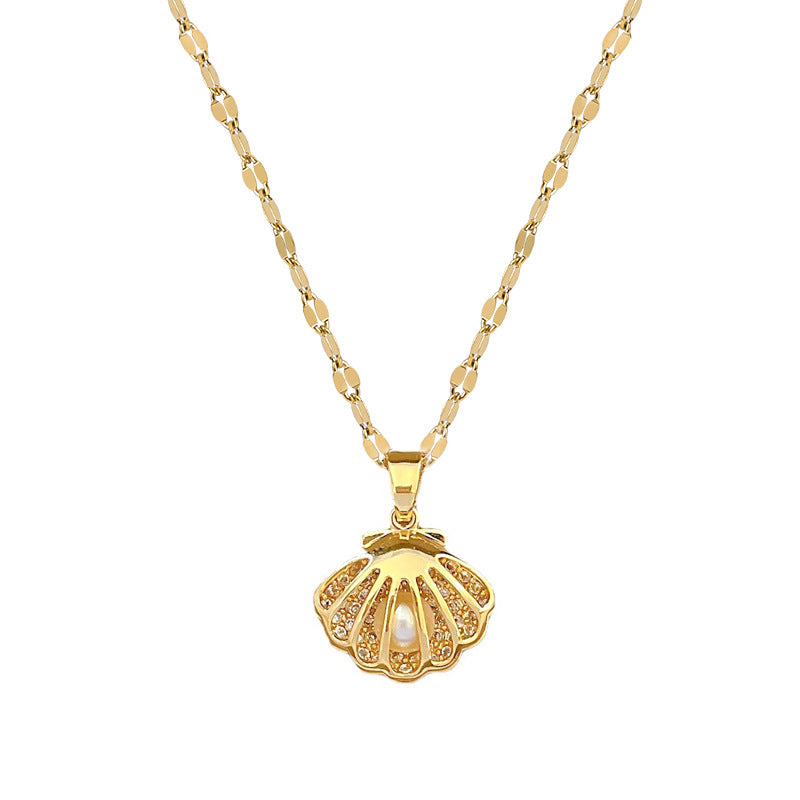 Titanium Steel Shell Pearl Necklace