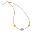 Pink Crystal Shiny Necklace Natural Chain