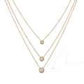 Layered Geometric Rhinestone Pendant Necklace