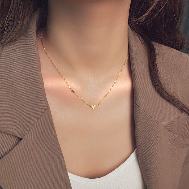 Titanium Steel Heart Necklace Anklet Set