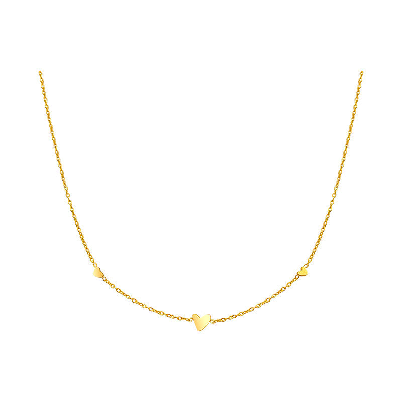 Titanium Steel Heart Necklace Anklet Set