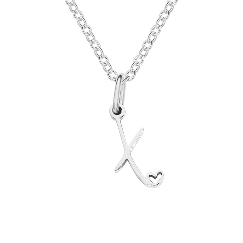 Alphabet Letter Stainless Steel Necklace