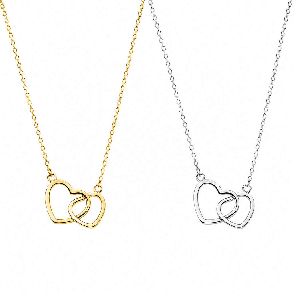 Double Heart Adjustable Necklace