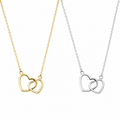Double Heart Adjustable Necklace
