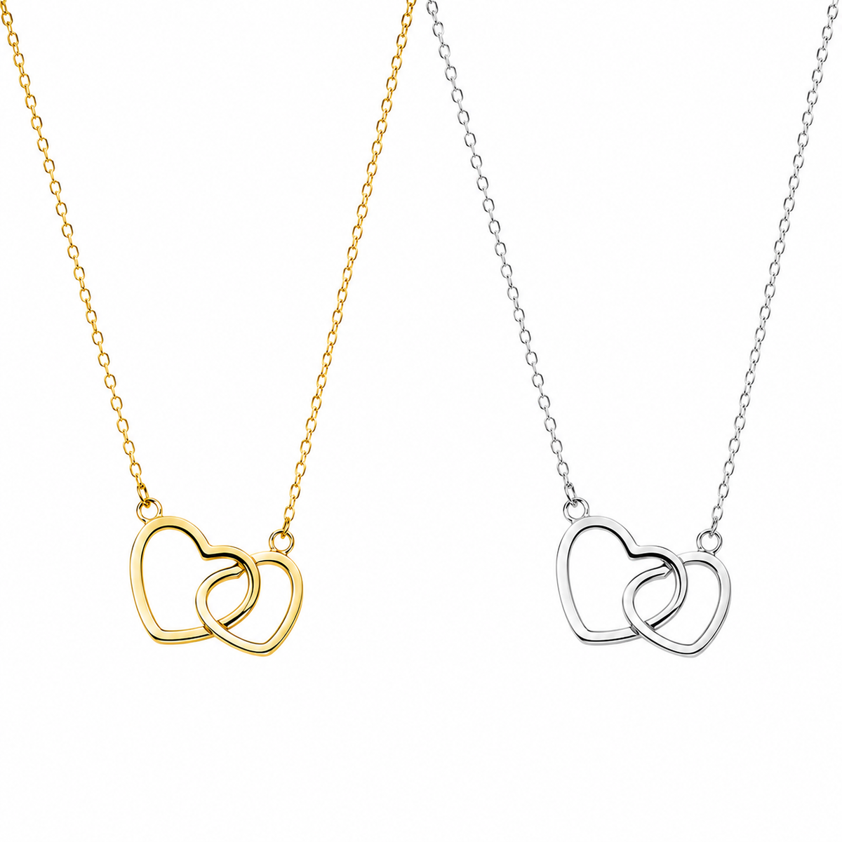 Double Heart Adjustable Necklace