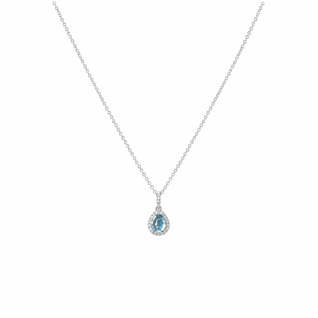 Aquamarine Drop Pendant Necklace