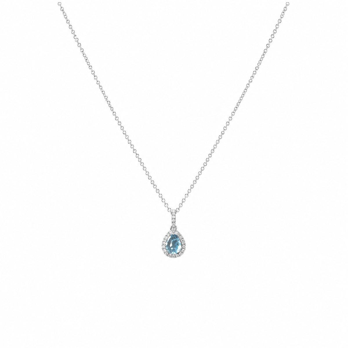 Aquamarine Drop Pendant Necklace