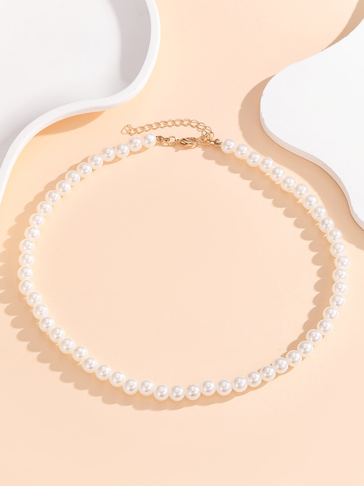 Adjustable Pearl Necklace Minimalist Vintage Style