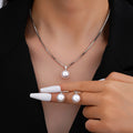 Pearl Necklace and Earrings Set