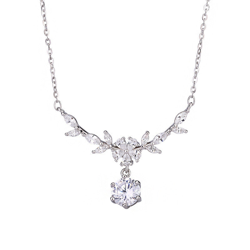 Flower and Wheat Spike Necklace