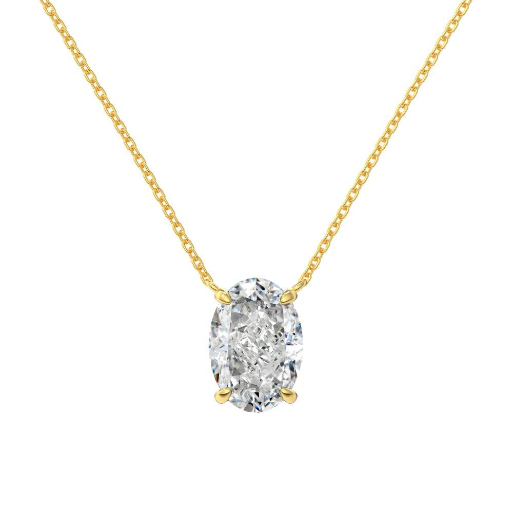 S925 Sterling Silver Necklace Women's Oval Ice Flower